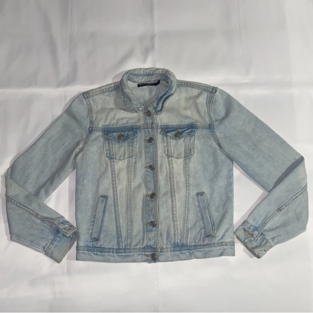 Brandy Melville Light Wash Denim Some Distressing Jean Jacket